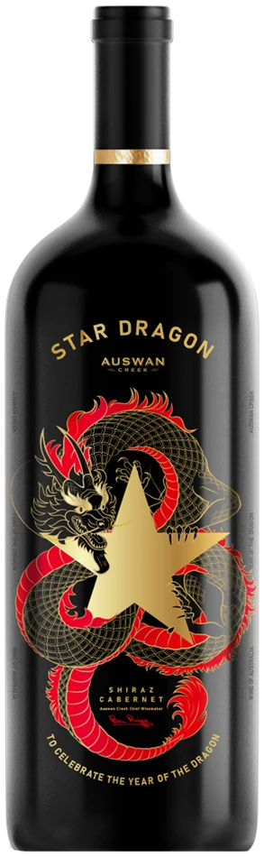 天鹅庄大星龙生肖葡萄酒完整瓶身